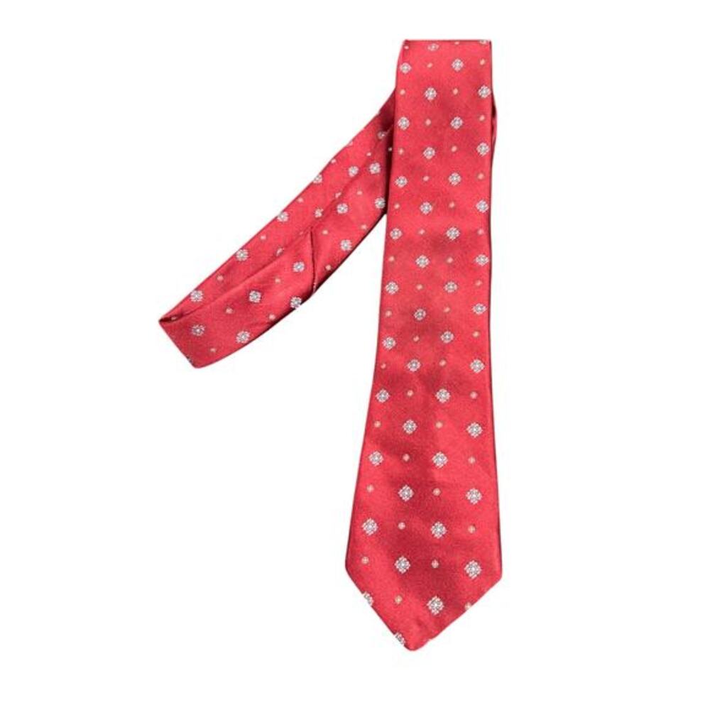 Sears men’s vintage narrow red  pattern tie length 54 width 3 fabric unknown